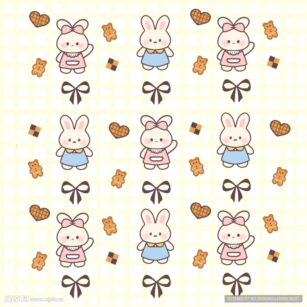 可爱兔子图案背景设计