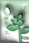 雨水时节绿植清新画面