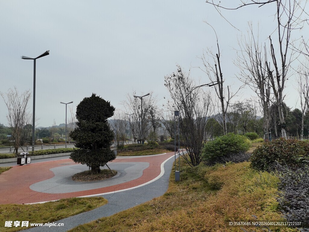 公园景观中的独特雕塑