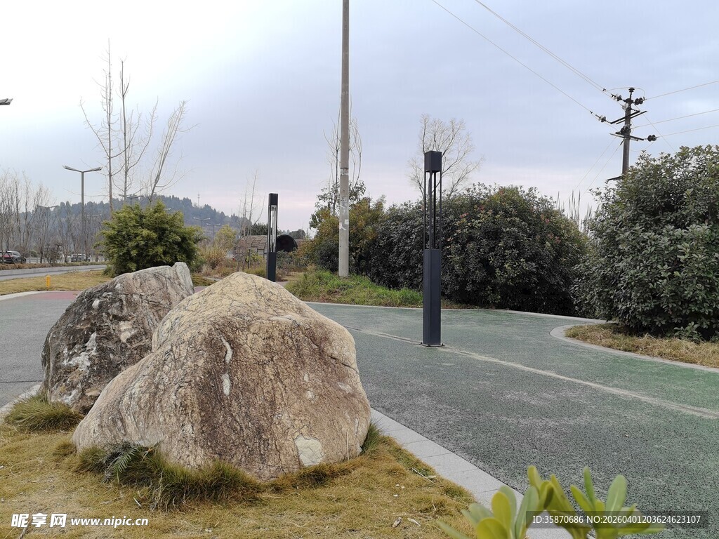 路边景观石自然景致美