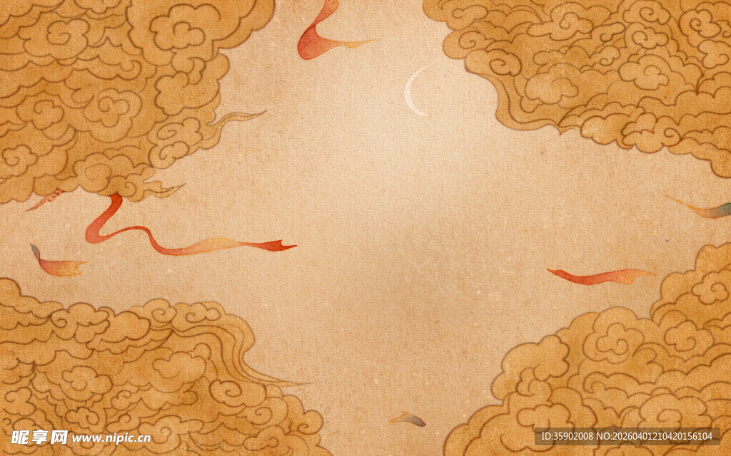 中式背景中游动的红色金鱼