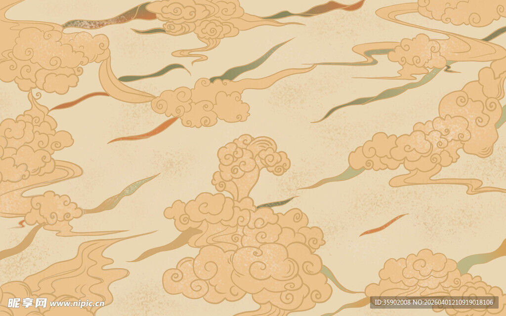 中式花鸟图案纹理背景