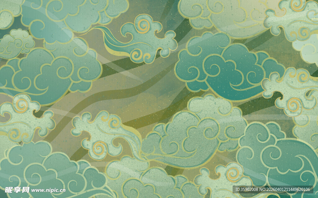 中式古风祥云纹理图案