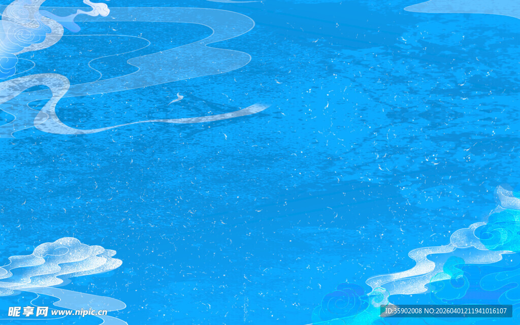 清澈蓝水波纹画面