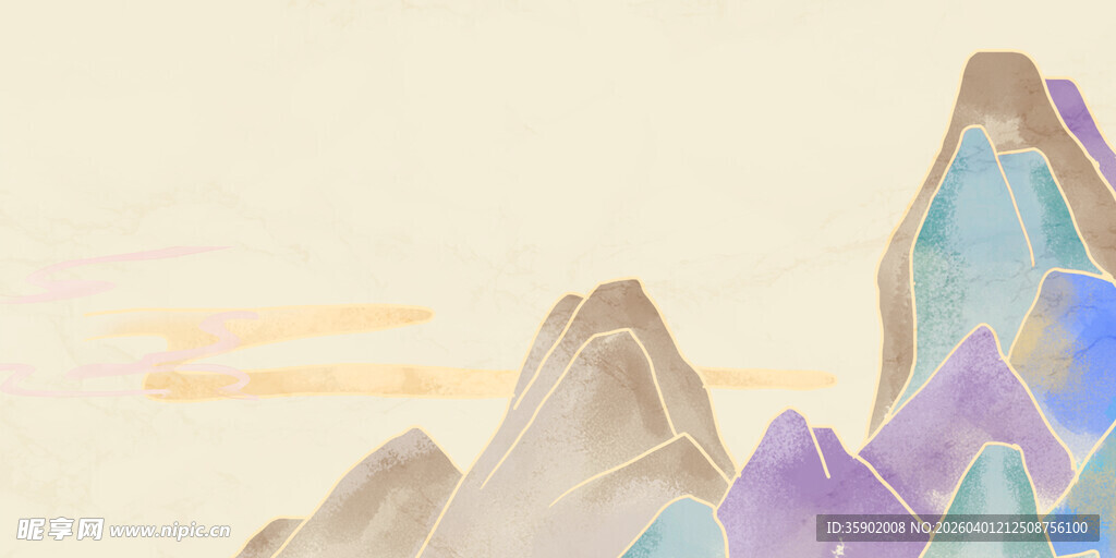 梦幻彩色山峦风景图