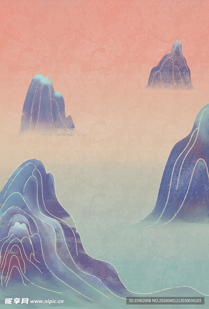 梦幻写意山水风景图