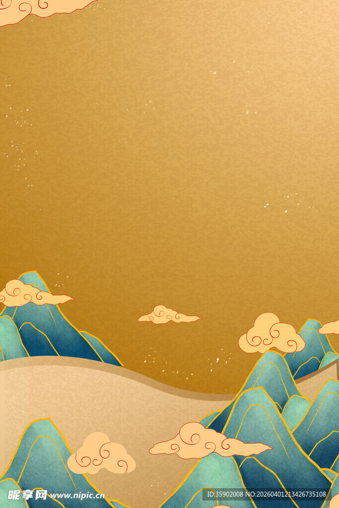 古风山水云海背景图