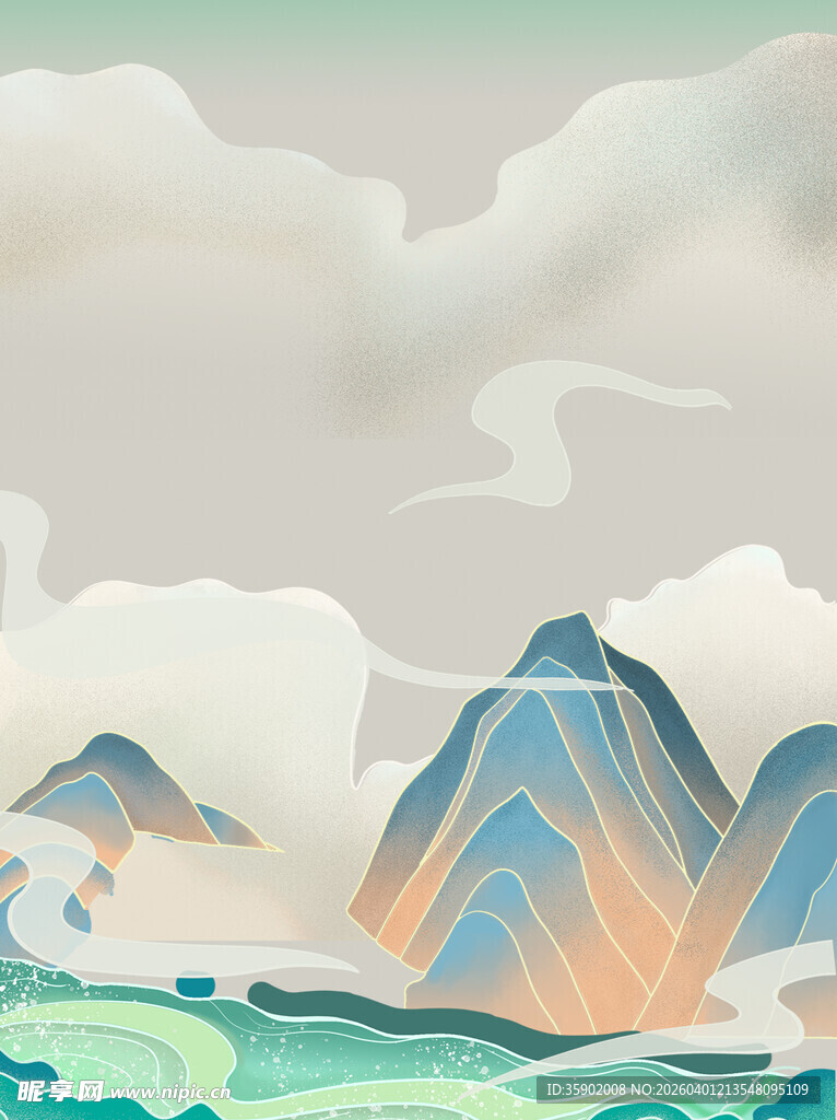 梦幻山海风景图