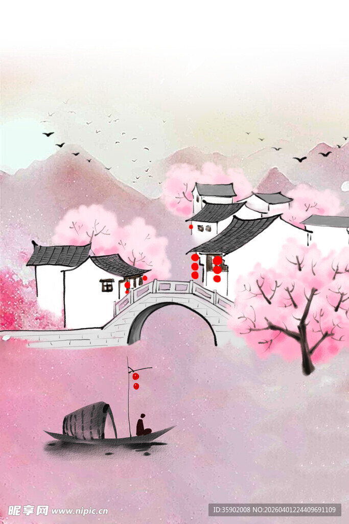 江南水乡春景图