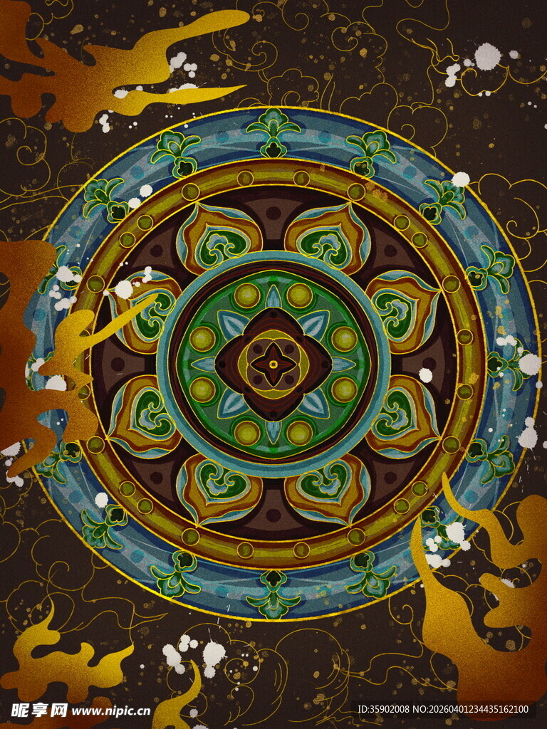 精美曼陀罗图案艺术作品