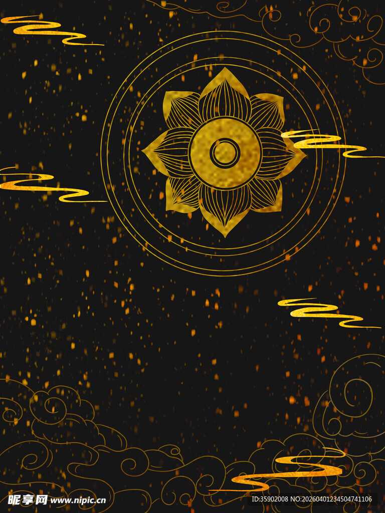 神秘金色曼陀罗星空图案