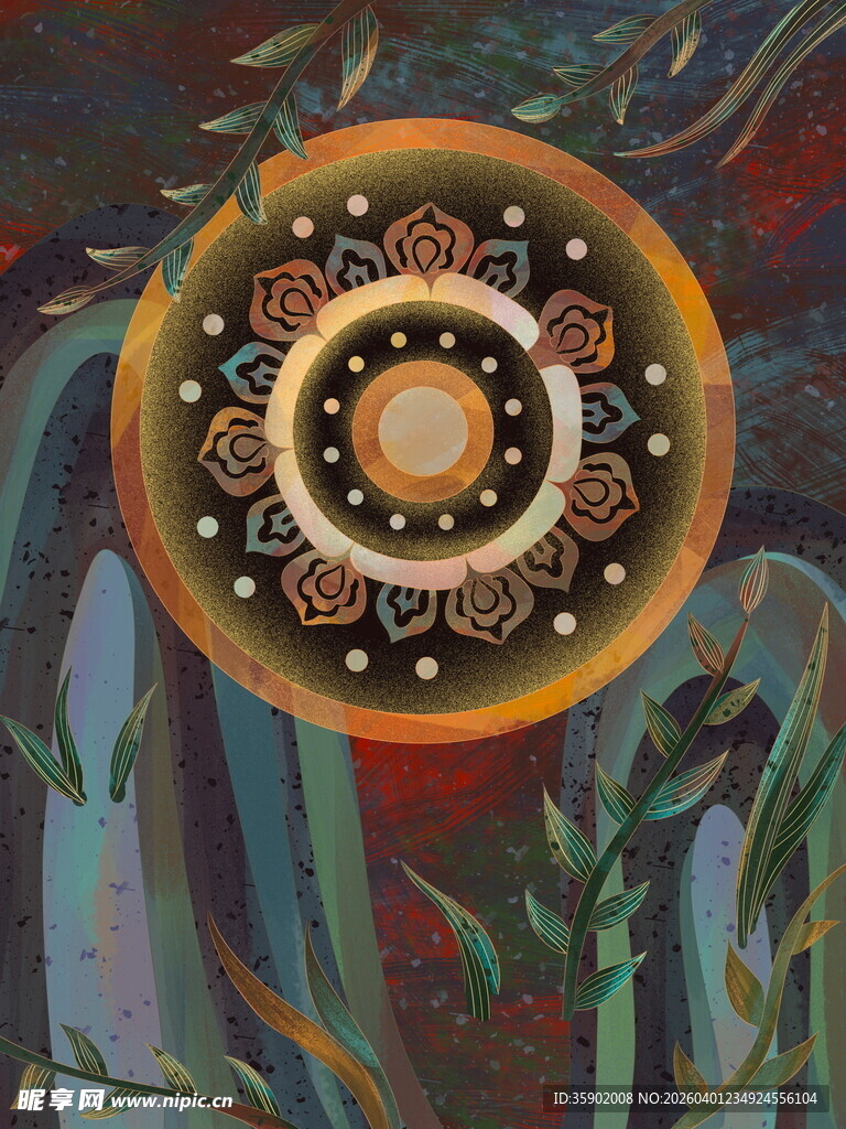 抽象圆形艺术装饰图案