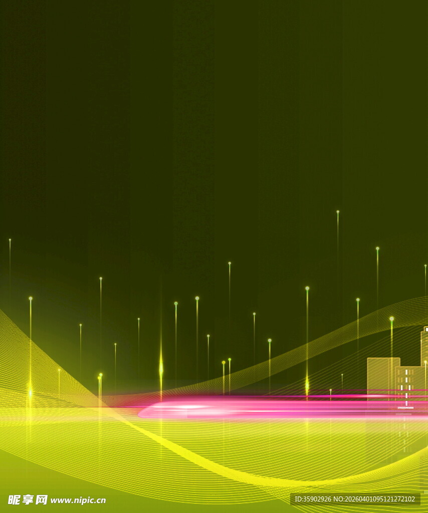 绿色动感线条抽象背景图