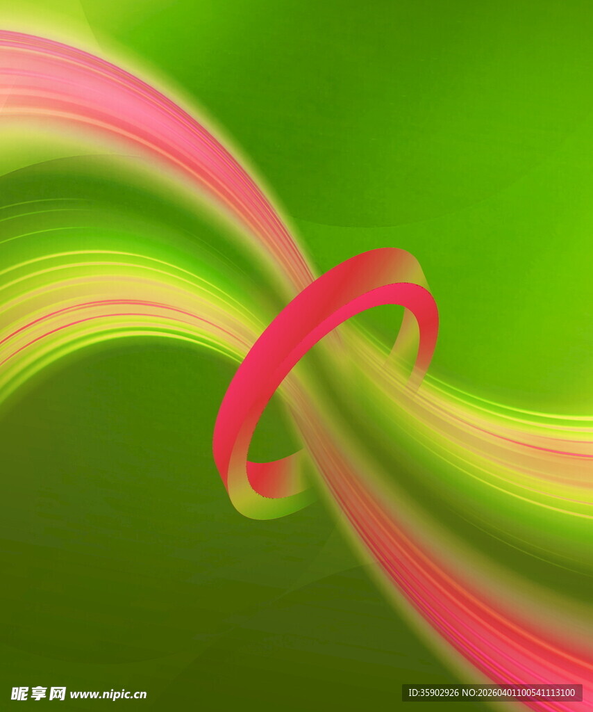 炫彩流动彩带抽象图案