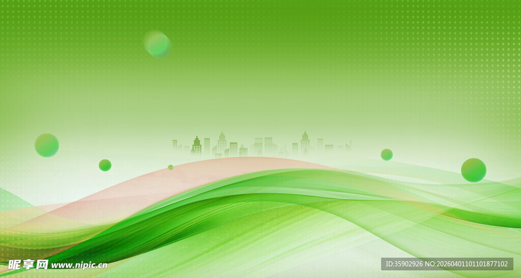 绿色动感曲线背景图片