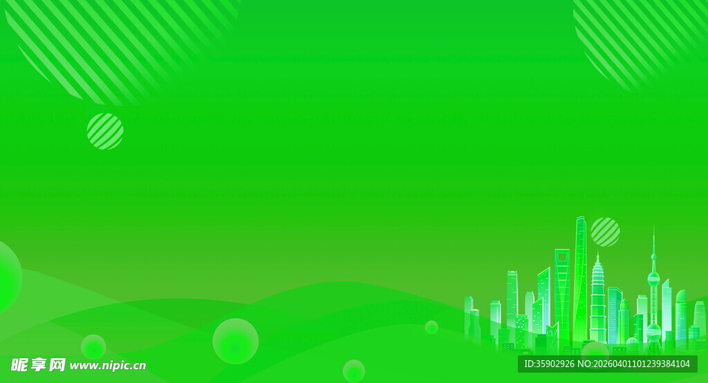 绿色动感音频波形背景图