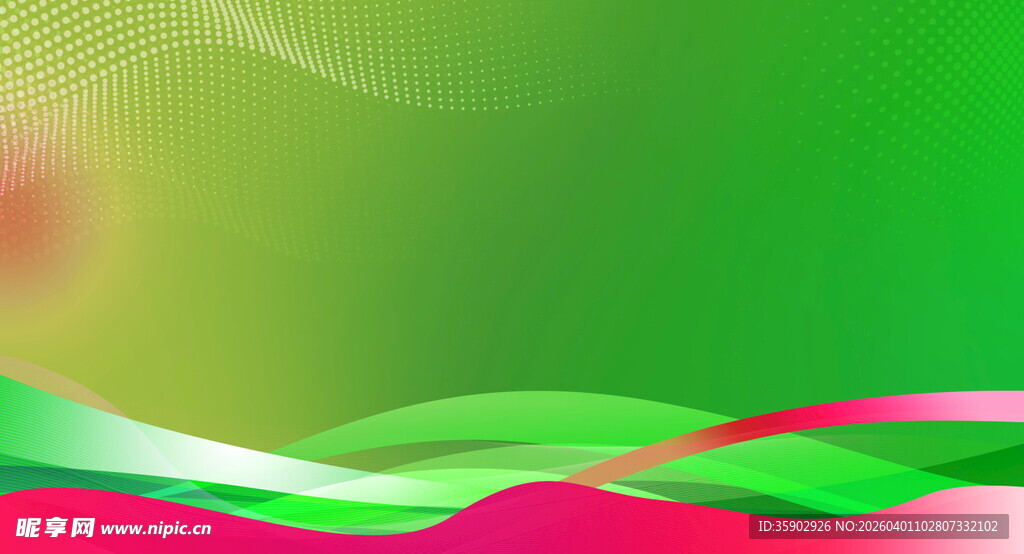 绿底彩纹动感抽象背景图