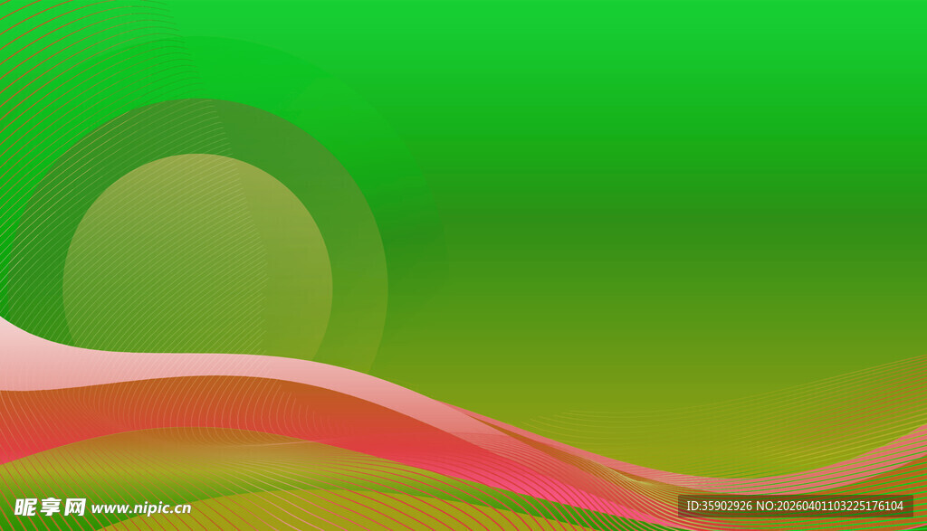绿色渐变背景与圆形元素