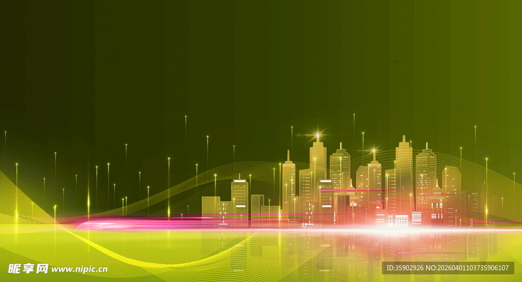 绿色梦幻城市光影景观