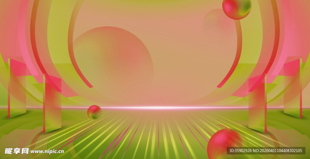 梦幻渐变色彩舞台背景