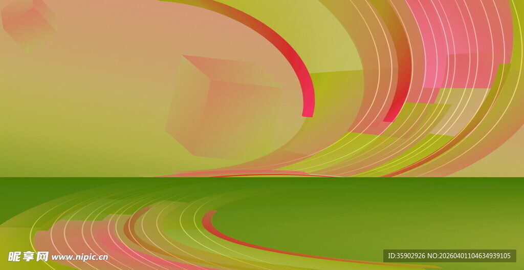 绚丽多彩的抽象曲线图案