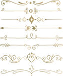 金色复古装饰花纹元素集