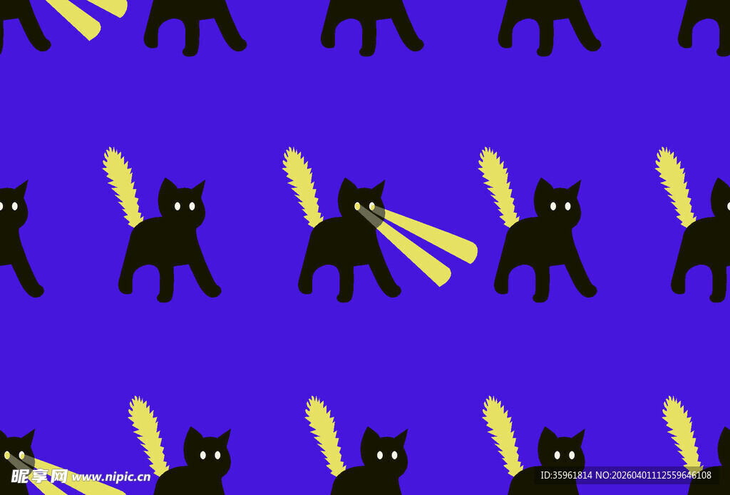 黑猫与激光图案背景