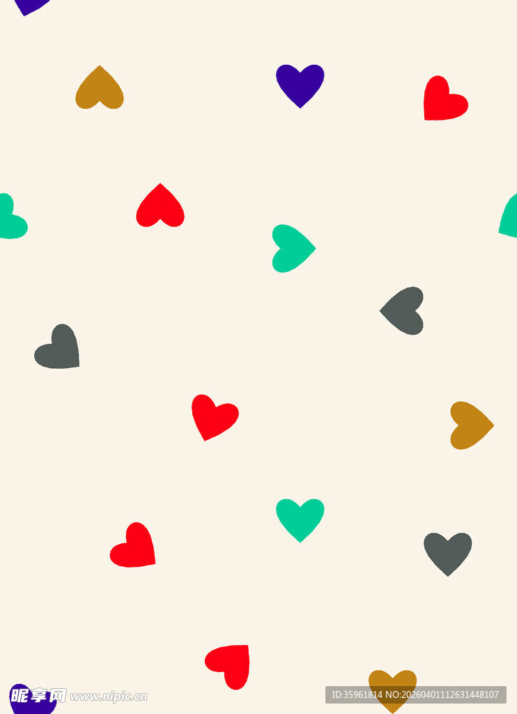 多彩爱心图案背景