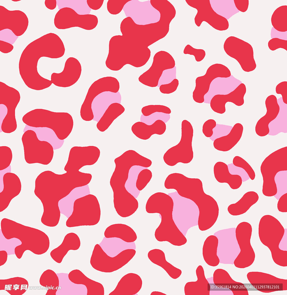 粉色红色相间豹纹图案