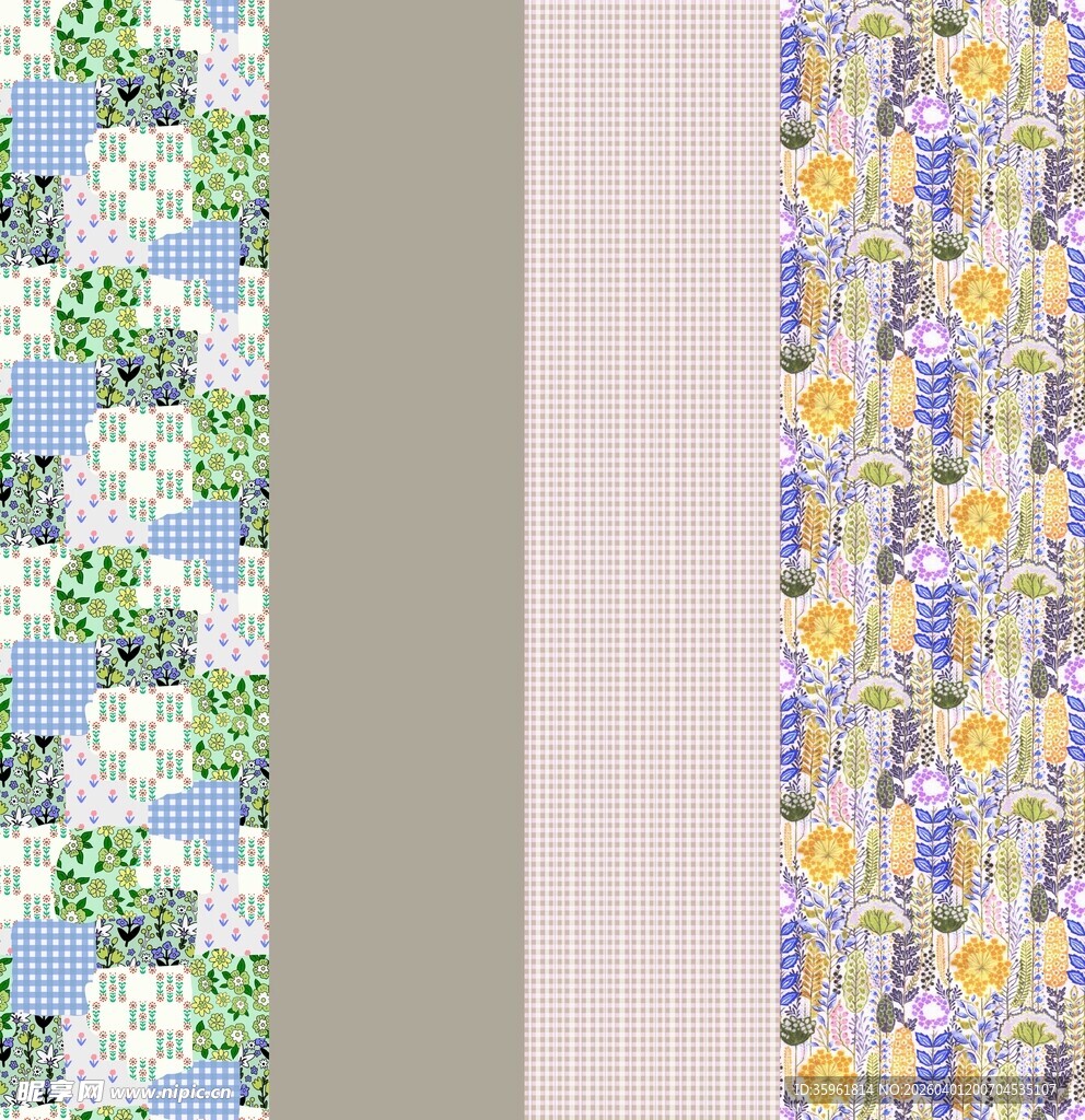 多彩卡通图案布料纹理