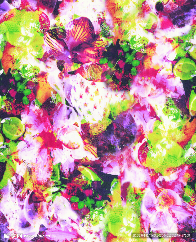 多彩花卉抽象图案纹理