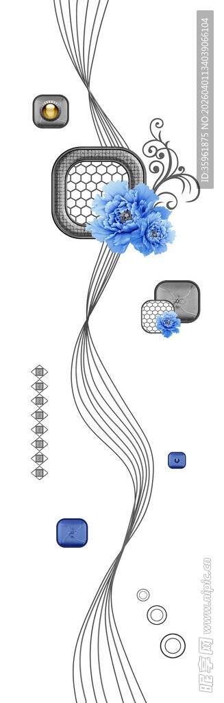优雅曲线配饰装饰图案