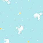 浅蓝色小熊星星卡通背景图