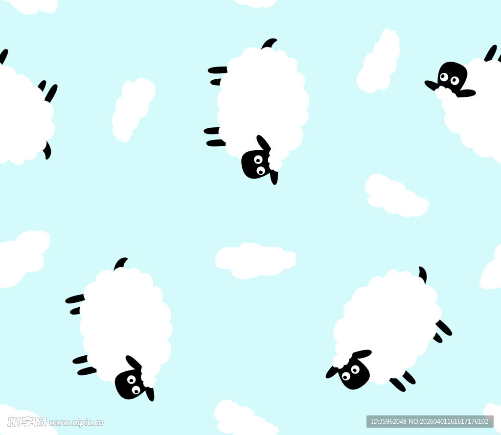 可爱绵羊图案背景