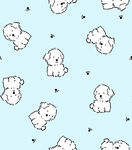 浅蓝色底可爱小狗图案