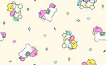 可爱独角兽卡通图案背景