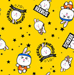 可爱卡通兔子黄色背景图案