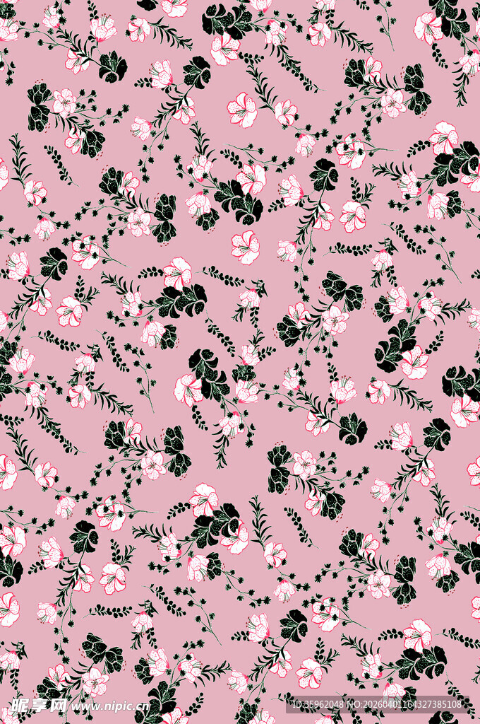 粉色花卉图案背景纹理