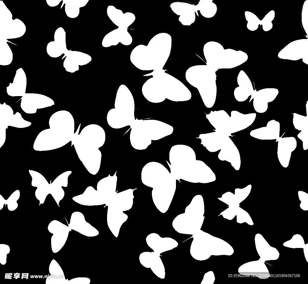黑白蝴蝶图案背景