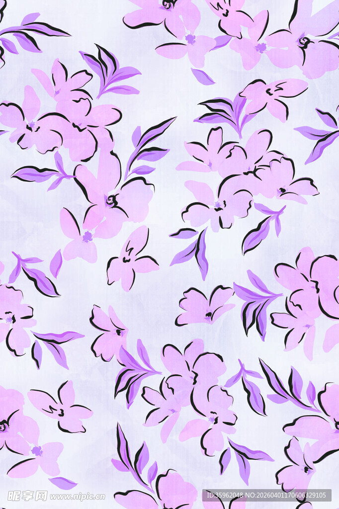淡紫色花卉图案背景
