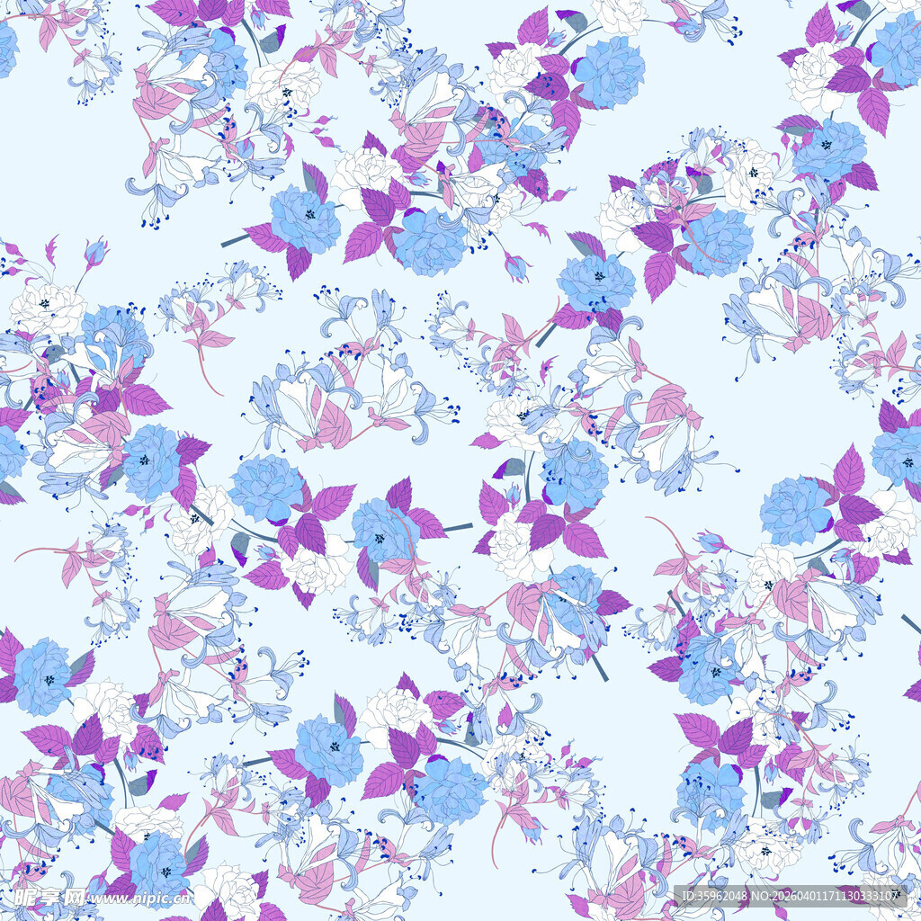 梦幻花卉图案背景