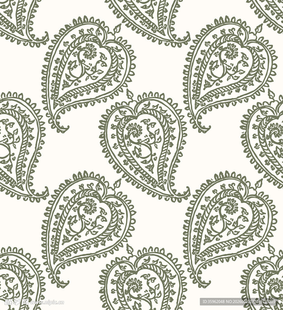 复古佩斯利花纹图案背景