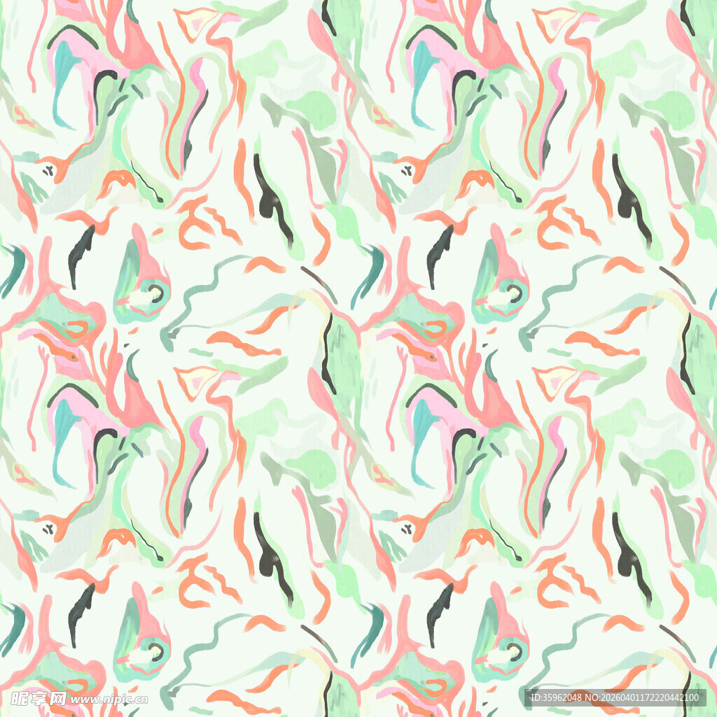 清新多彩植物图案纹理