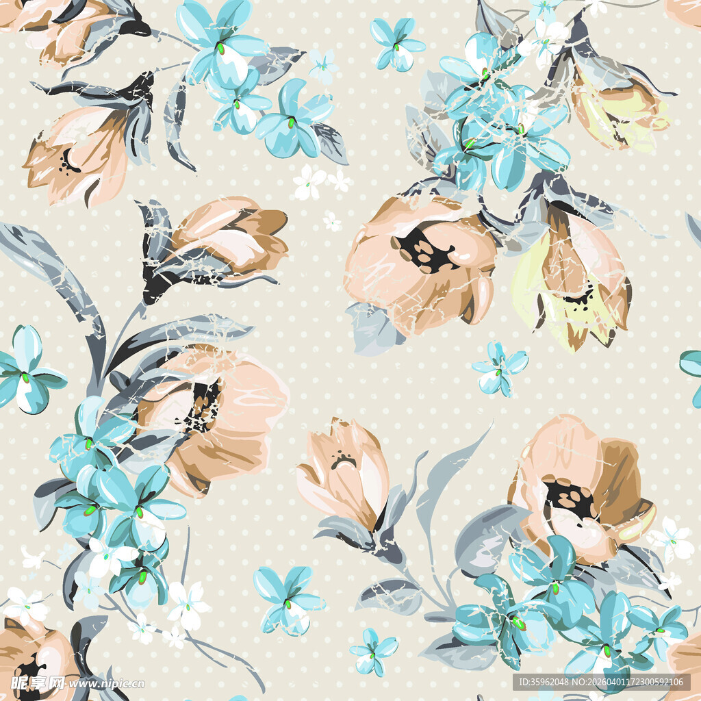 花卉水彩图案背景纹理