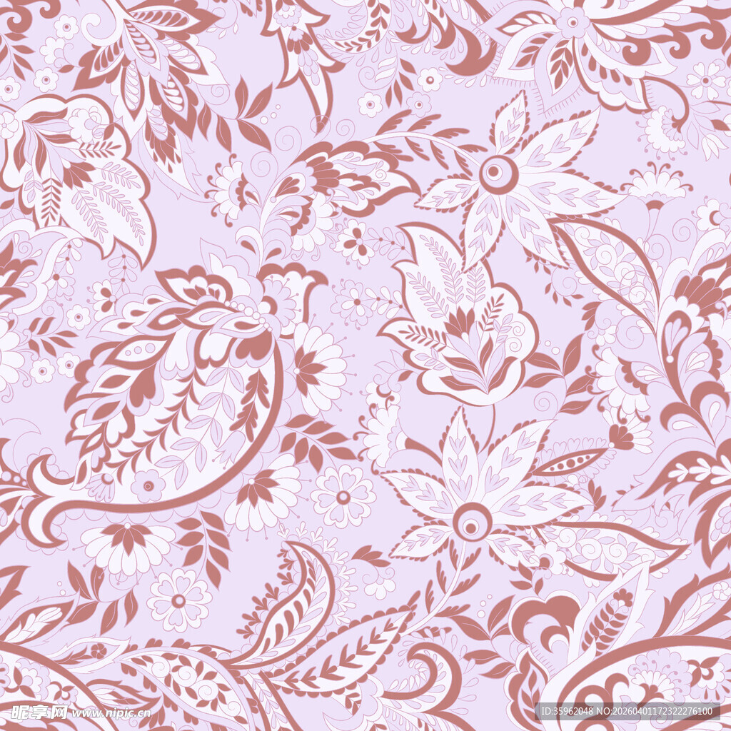 粉色花卉图案布料纹理