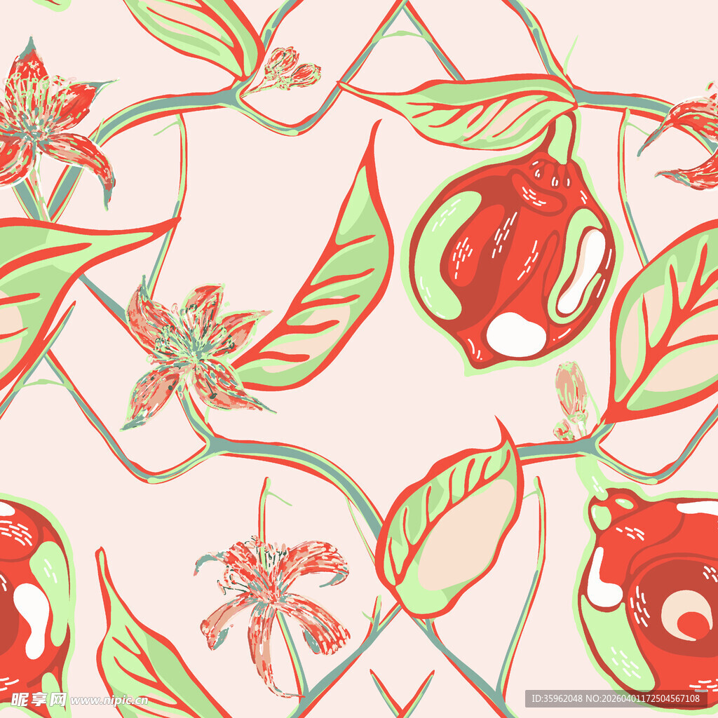 手绘植物花卉图案设计