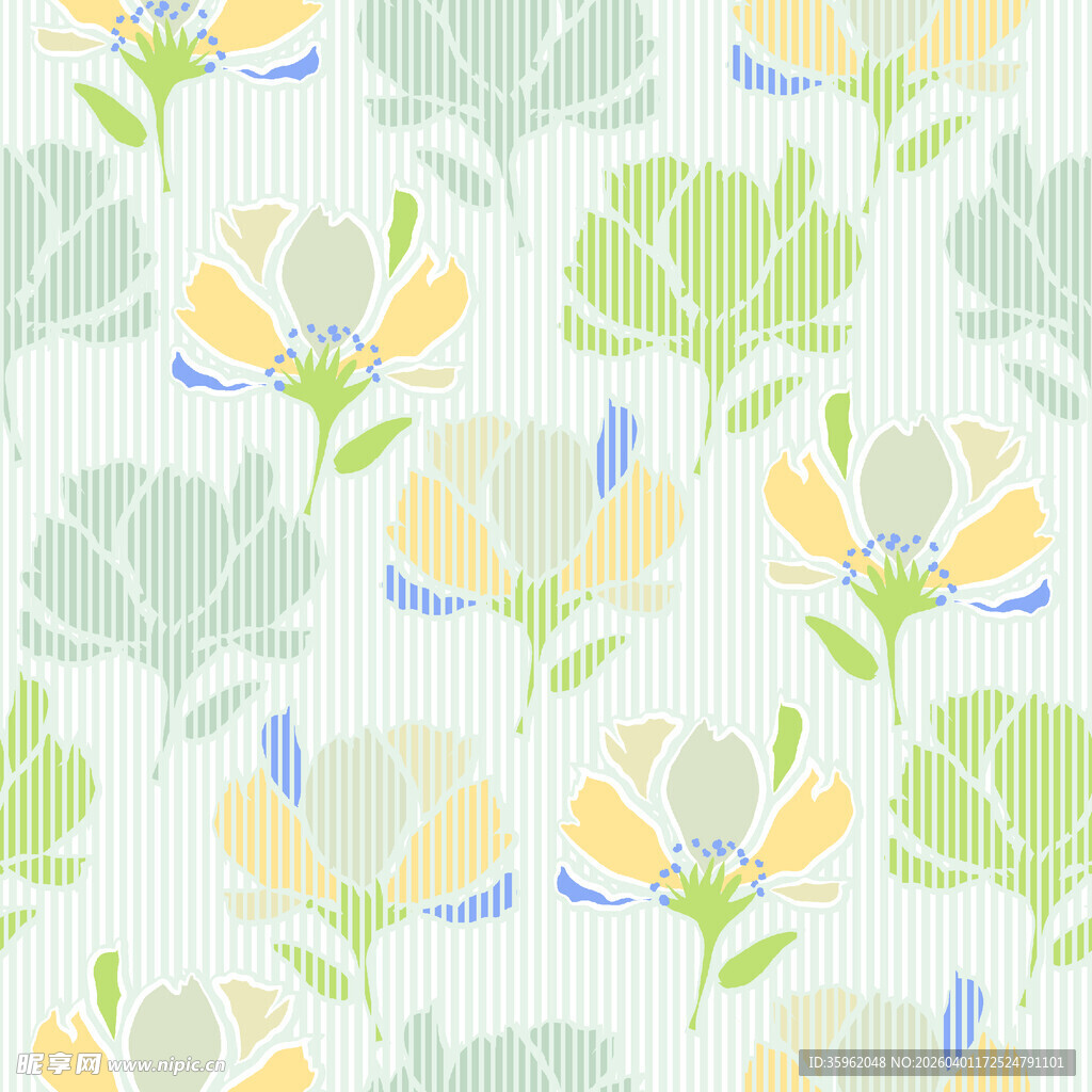 清新花卉图案背景纹理