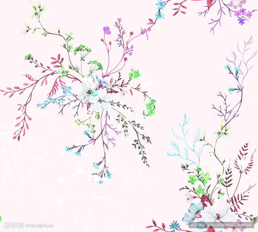 花卉图案背景 清新唯美