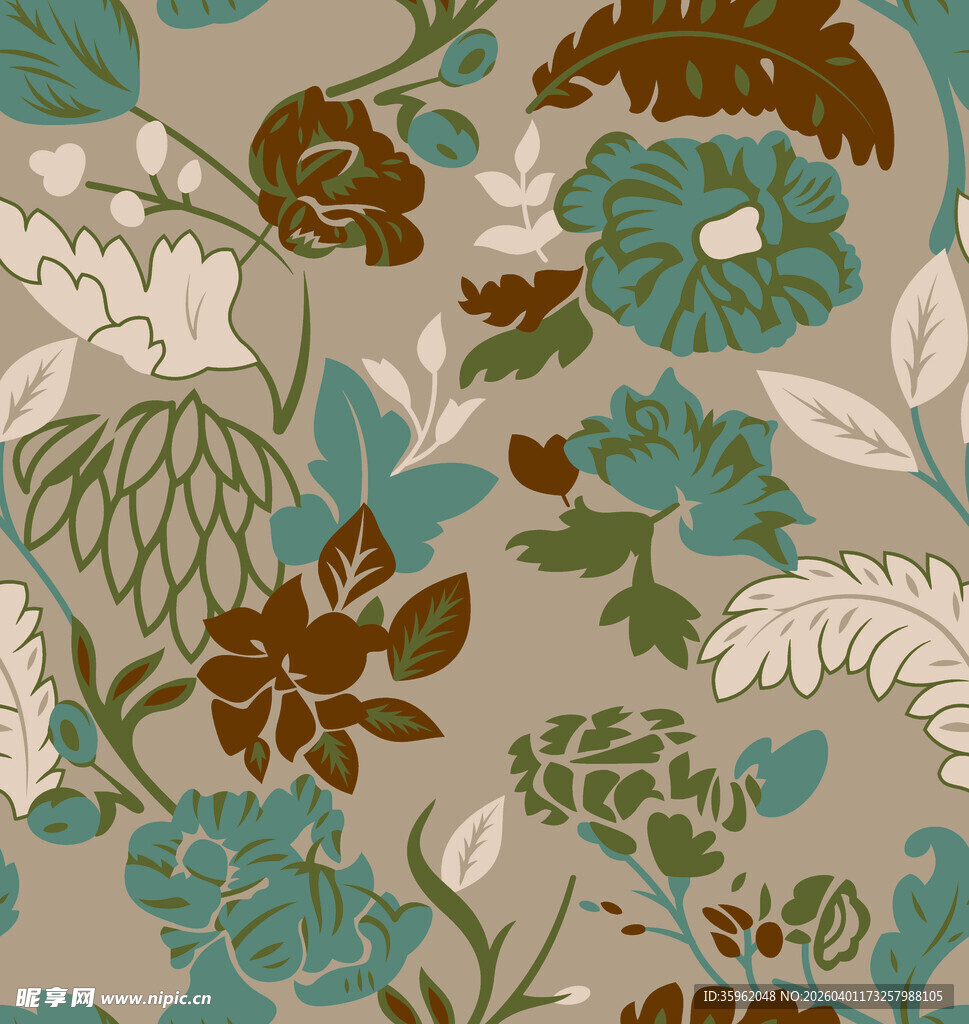 复古花卉图案背景