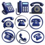 多样复古电话座机图标集合